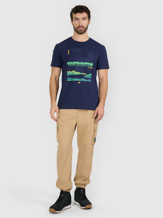 4F 4F T-Shirt MISSION READY Granatowy Regular Fit