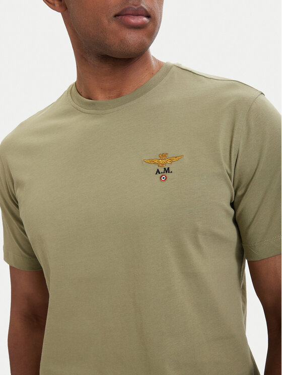 Aeronautica Militare Aeronautica Militare Tričko 261TS1580UJ00372 Zelená Regular Fit