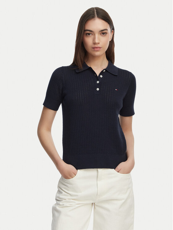 Tommy Hilfiger Tricou polo WW0WW49362 Bleumarin Slim Fit