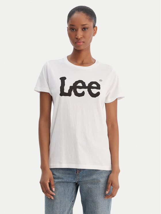 Lee Lee T-särk Logo Tee L42UER12 112109470 Valge Regular Fit