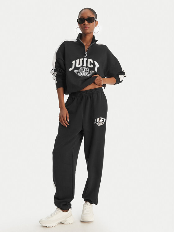 Juicy Couture Juicy Couture Mikina College JCSAS126401 Čierna Relaxed Fit