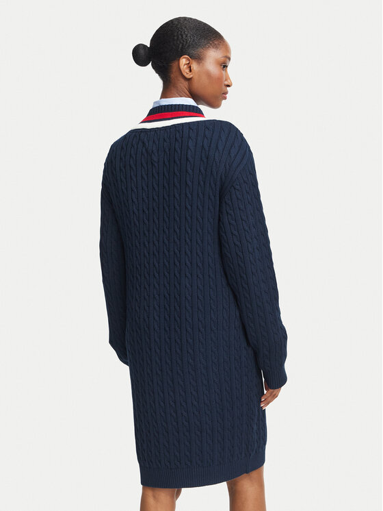Tommy Jeans Tommy Jeans Kootud kleit DW0DW23540 Tumesinine Relaxed Fit
