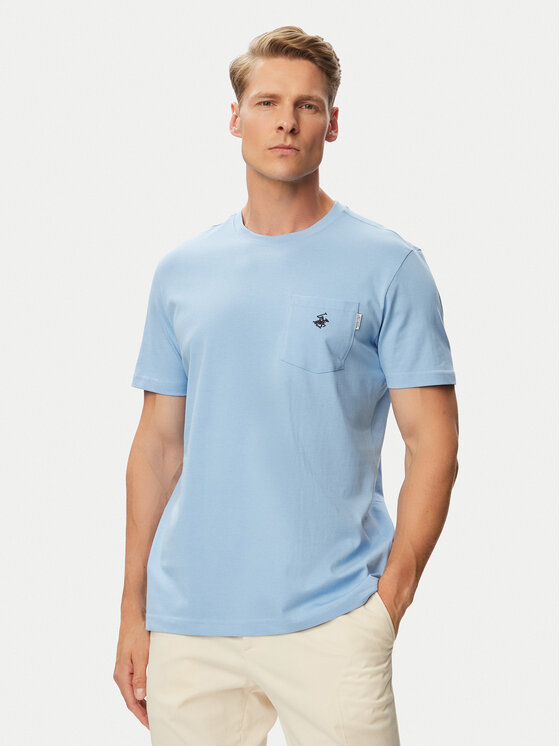 Beverly Hills Polo Club Tricou P-SS26M-TS414000 Albastru deschis Regular Fit