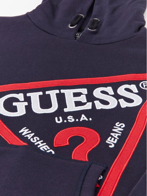 Guess Guess Pulóver L2YQ07 KAD70 Sötétkék Oversize