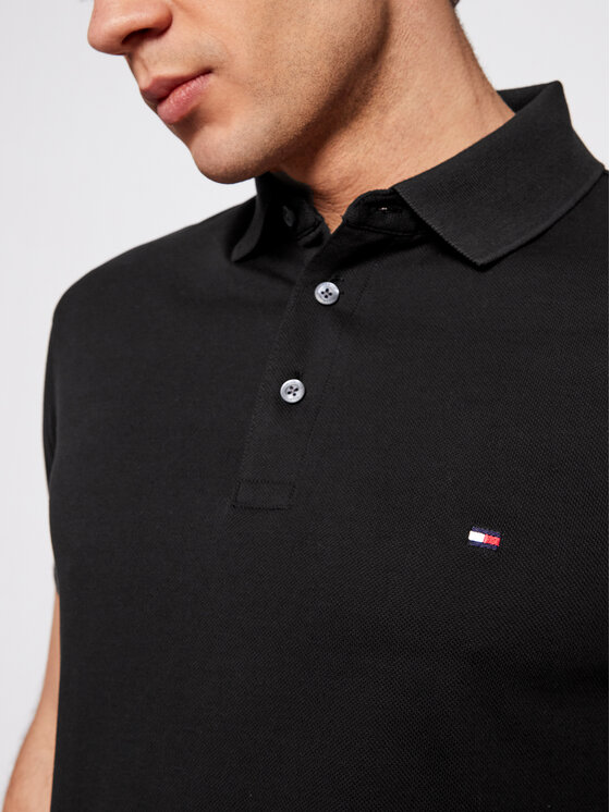 Tommy Hilfiger Tommy Hilfiger Pólóing 1985 MW0MW17771 Fekete Slim Fit