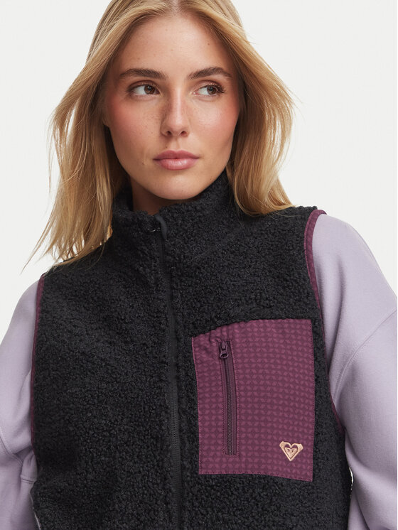 Roxy Roxy Brezrokavnik ERJPF03260 Črna Relaxed Fit