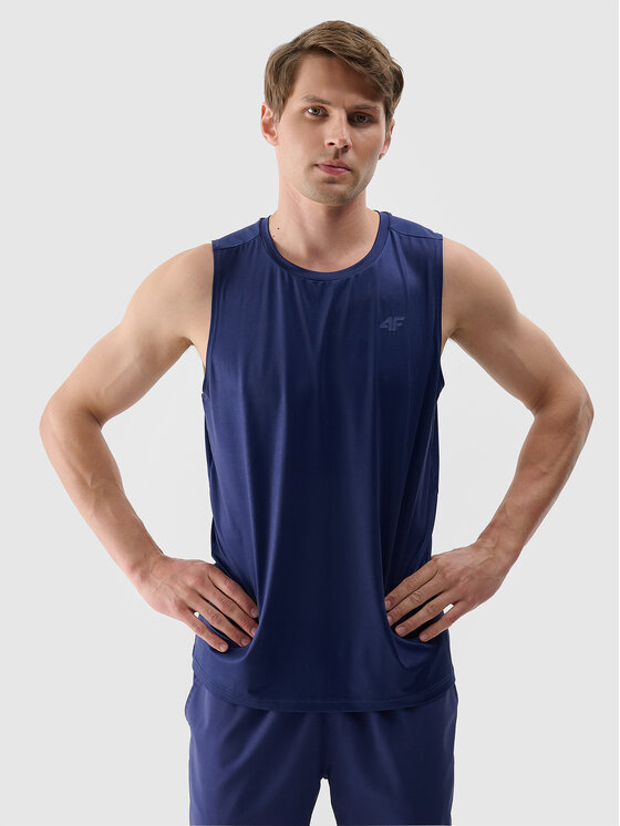 4F 4F Tank top BASIC+ Granatowy Regular Fit