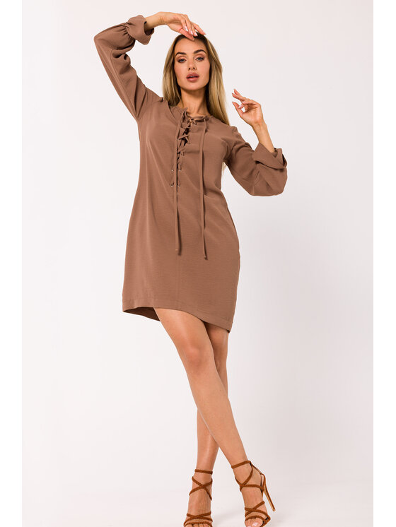 Made of Emotion Made of Emotion Každodenní šaty M742 Hnědá Premium Fit