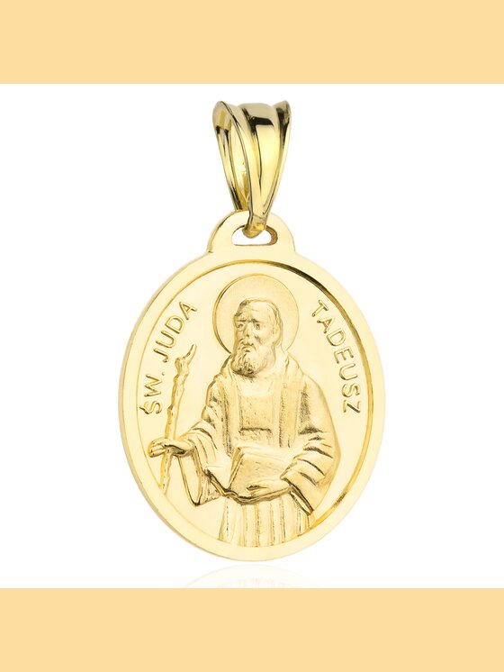 Fugart Fugart Naszyjnik Medalik z żółtego złota Św. Juda Tadeusz FUG5-9-M00093-2 Złoty