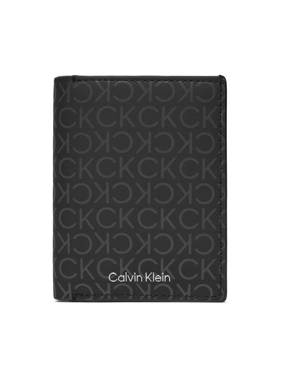 Portofel Mare pentru Bărbați Calvin Klein Rubberized Trifold 6Cc W/Detach K50K511379 Negru