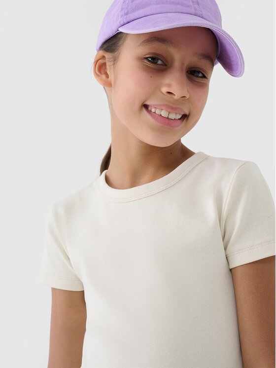 4F 4F T-Shirt 4FJWSS25TTSHF1852-12S Biały Slim Fit