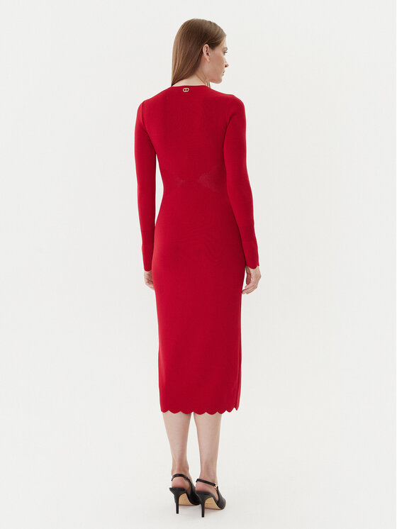 TWINSET TWINSET Trikotāžas kleita 252TP3040 Sarkans Slim Fit