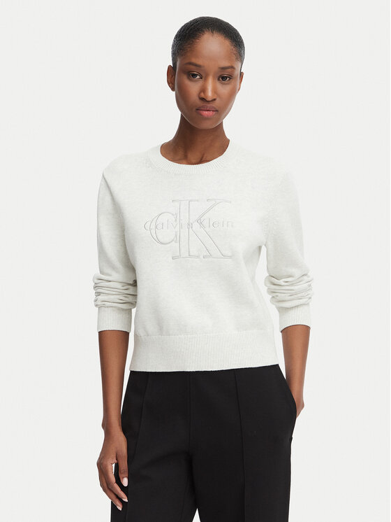 Calvin Klein Jeans Pulover LV047G322G Crem Regular Fit