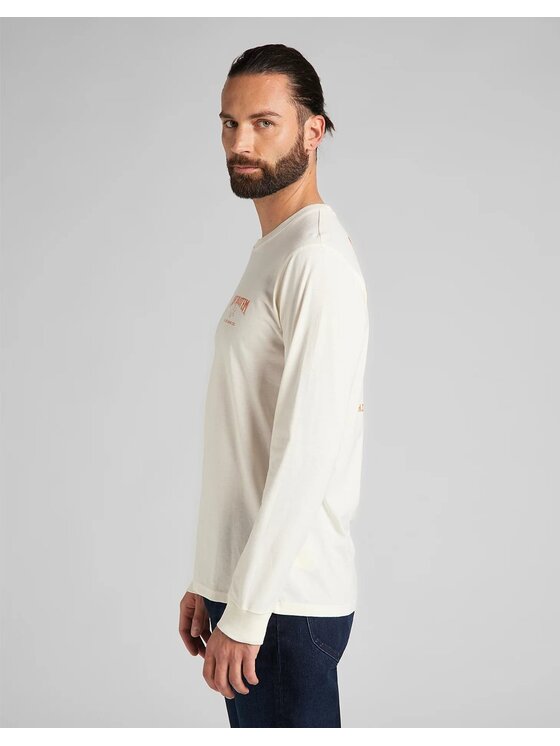 Lee Lee T-shirt LS CAN'T BUST'EM TEE Beige Regular Fit