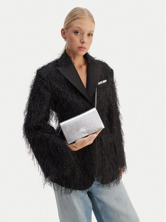 Calvin Klein Calvin Klein Дамска чанта Ck Metallic Wallet On Chain LV04F3320G Сребрист
