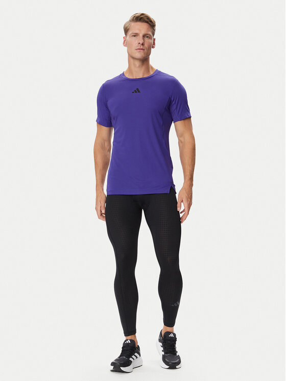 adidas adidas Koszulka techniczna D4T Primelift 3 Stripes KS1145 Fioletowy Regular Fit