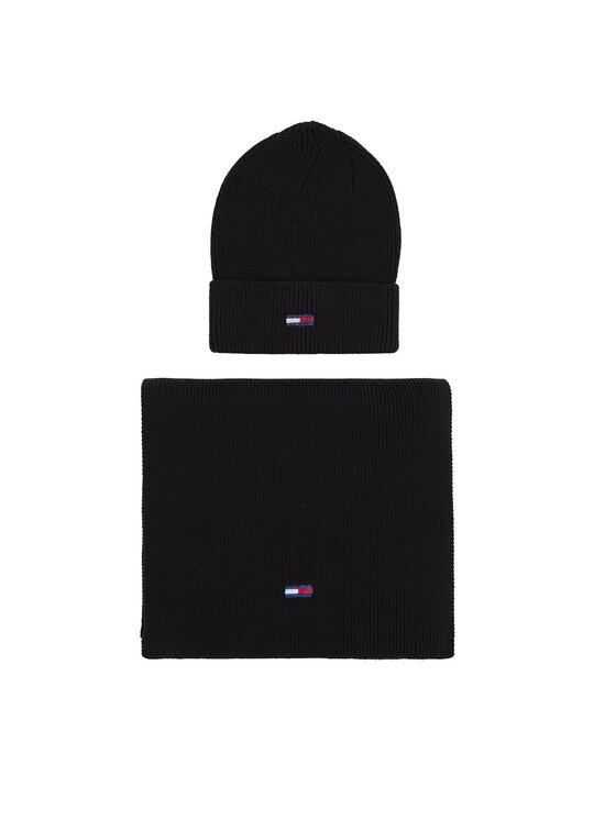 Tommy Hilfiger Tommy Hilfiger Набір шапка і снуд Tjw Flag Beanie And Scarf AW0AW15482 Чорний