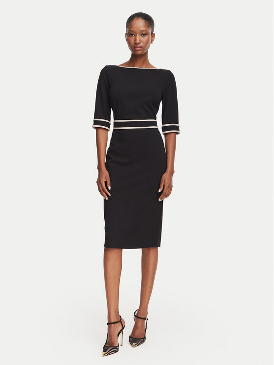Rinascimento Rochie cocktail CFC0131086003 Negru Slim Fit