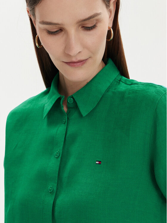Tommy Hilfiger Tommy Hilfiger Πουκάμισο WW0WW42037 Πράσινο Relaxed Fit