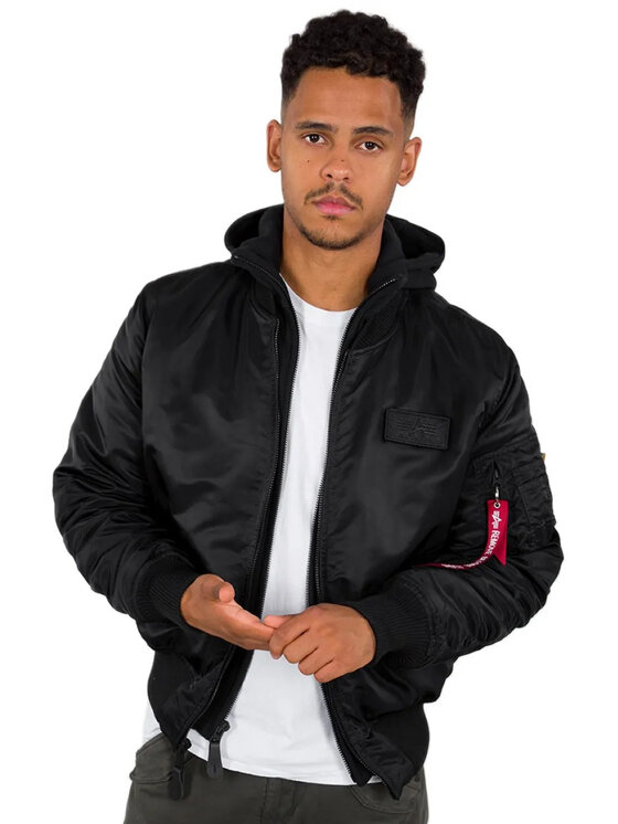 Alpha Industries Męska Kurtka bomber, rozmiar L, Czarna, AI.128113-285-3XL