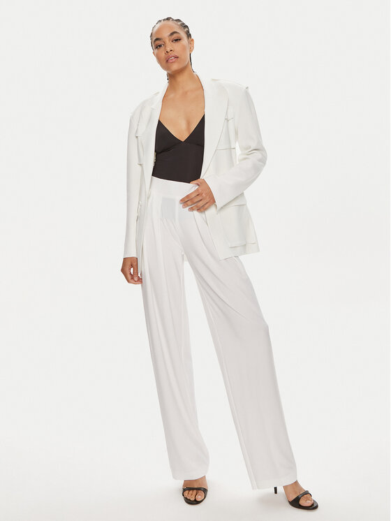 NORMA KAMALI NORMA KAMALI Σακάκι KK1244PLD41944 Λευκό Regular Fit