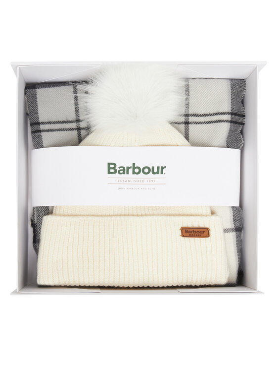 Barbour Barbour Set šal + kapa Dover LGS0054GY31 Écru