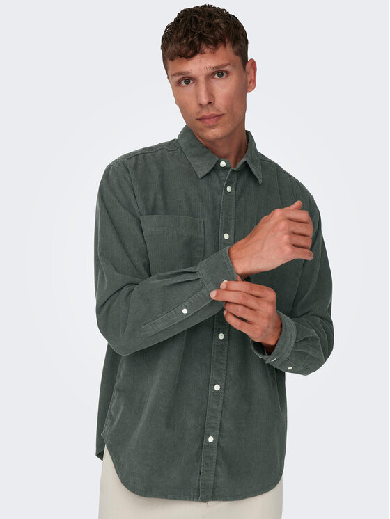 Only & Sons Only & Sons Košulja 22024716 Siva Relaxed Fit