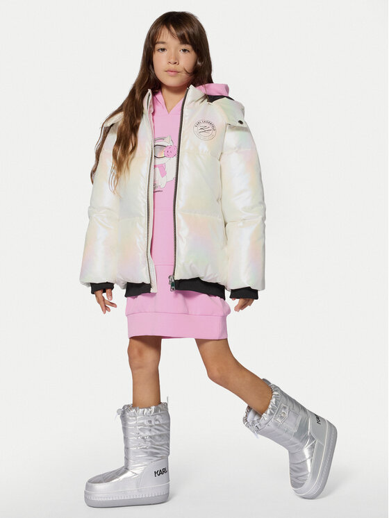 Karl Lagerfeld Kids Karl Lagerfeld Kids Geacă de iarnă Z31357 D Alb Regular Fit