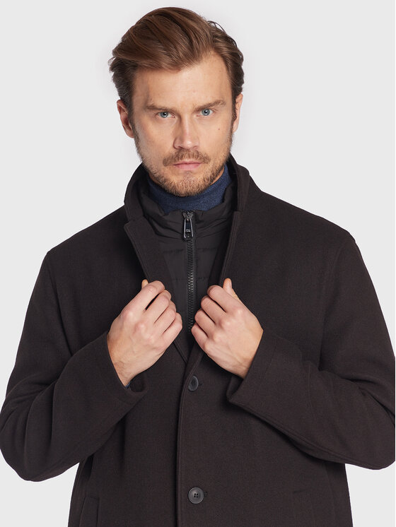 Pierre Cardin Pierre Cardin Преходно палто 10042/000/ 0017 Черен Modern Fit