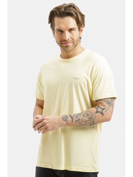 Cross Jeans Cross Jeans T-Shirt 16156-006 Żółty Regular Fit