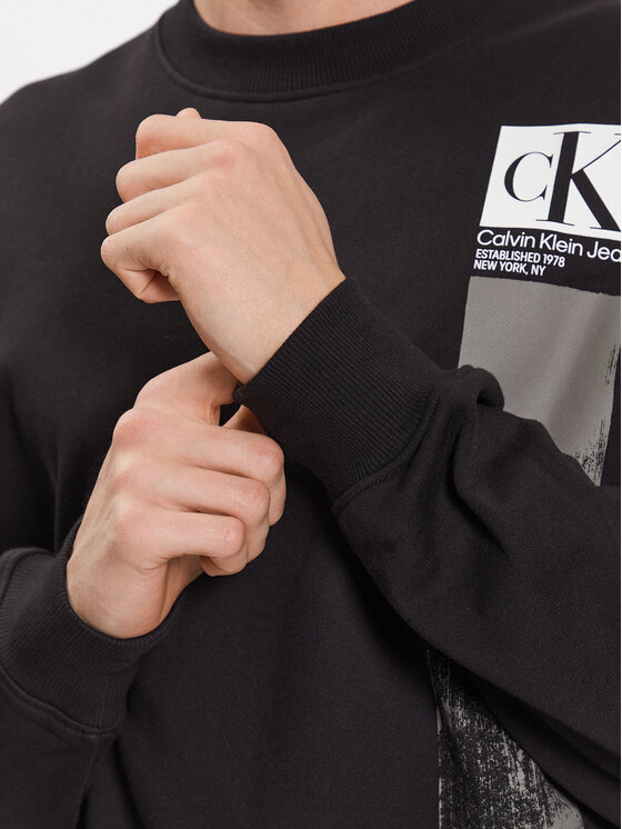 Calvin Klein Jeans Calvin Klein Jeans Majica dugih rukava J30J323416 Crna Regular Fit