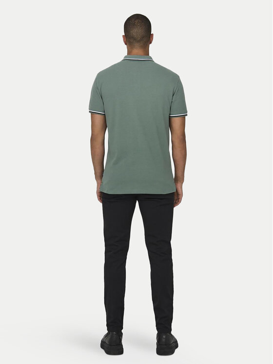 Only & Sons Only & Sons Тениска с яка и копчета Fletcher 22024827 Зелен Regular Fit