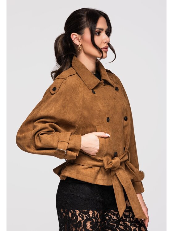 Ombre Ombre Kurtka przejściowa OW-JANP-0114 Miedziany Oversize