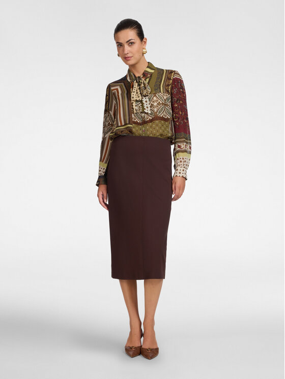 Elena Mirò Elena Mirò Spódnica midi 1802Z100083N0H2 Brązowy Regular Fit