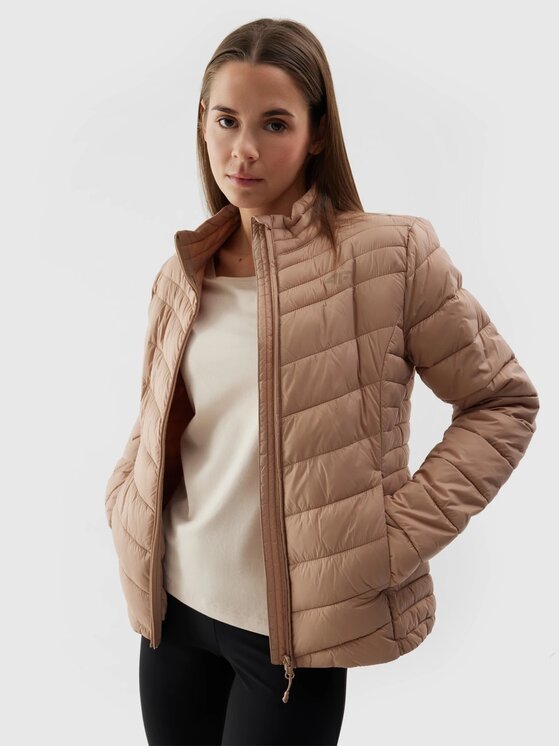 4F 4F Vatovaná bunda 4FWSS24TDJAF350-83S Hnedá Regular Fit