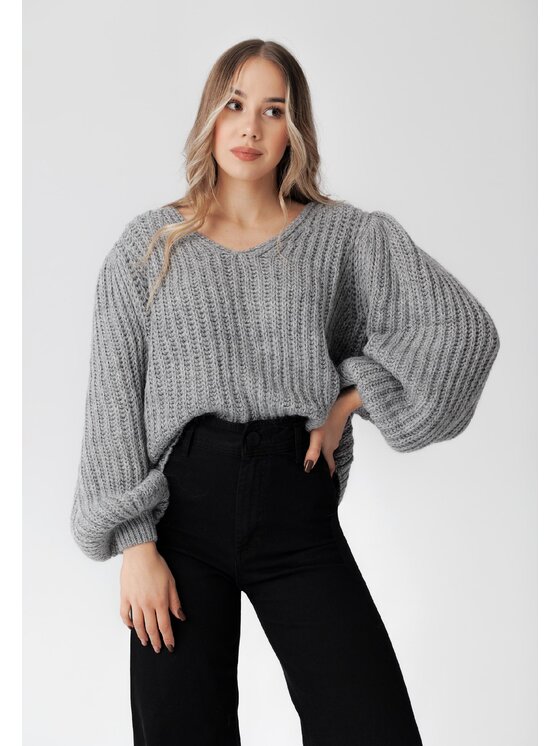 Sweter LAURELLA, Rozmiar S/M, Szary, Laurella 6TU064108