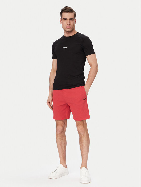 BOSS BOSS Sportovní kraťasy Waffle 50535884 Červená Regular Fit