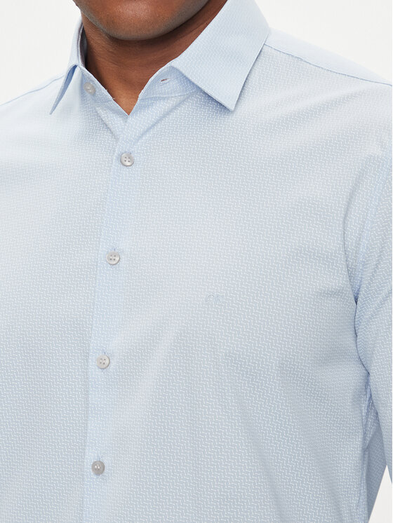 Calvin Klein Calvin Klein Košile Geometric Print K10K112609 Modrá Slim Fit
