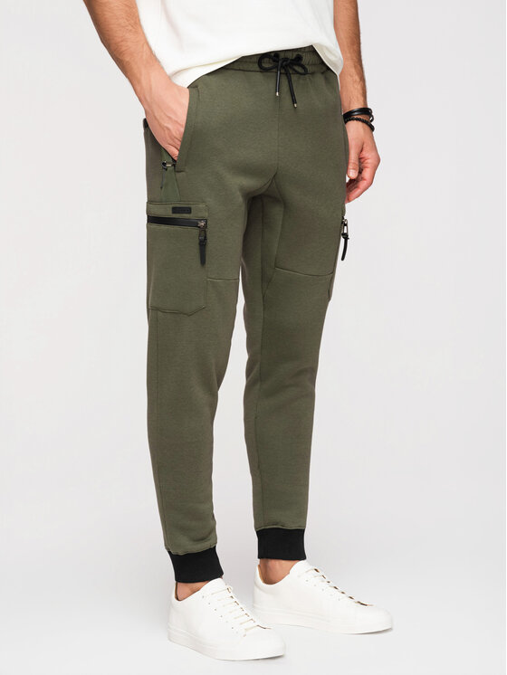 Ombre Ombre Joggery OM-PASK-0222 Zielony Jogger Fit