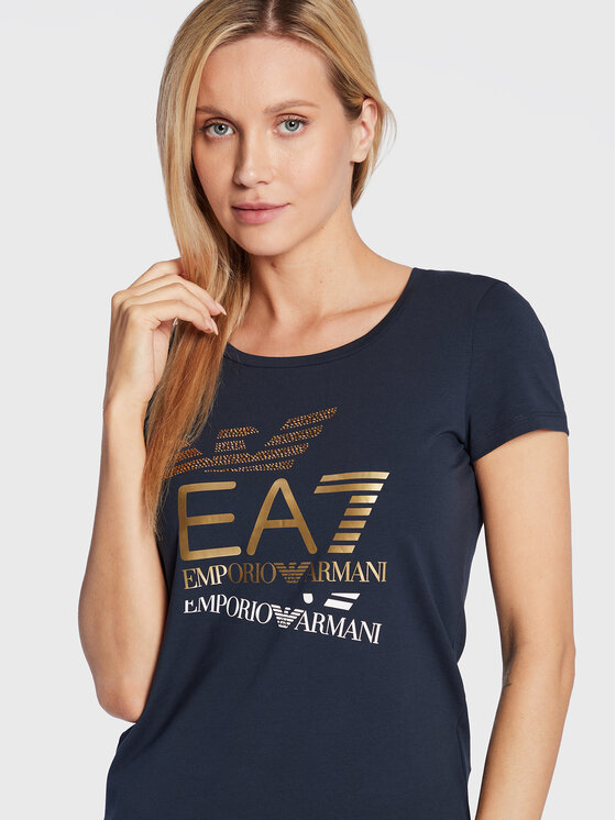 T-shirt 6LTT27 TJDLZ 1554 Blu scuro Regular Fit