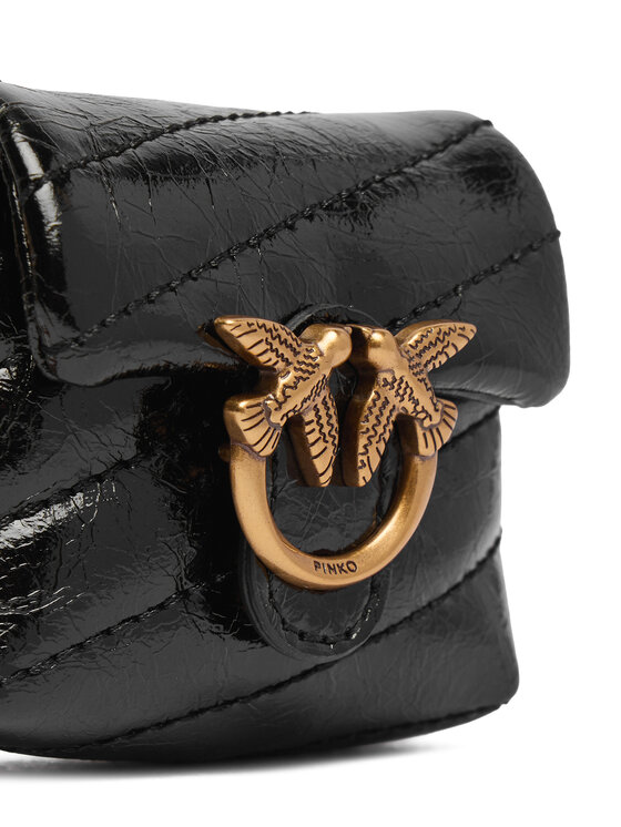 PINKO PINKO Portachiavi Airpods Love Puff Microfiber Shiny Calf AI 25-26 PCPL 105869 A370 Nero
