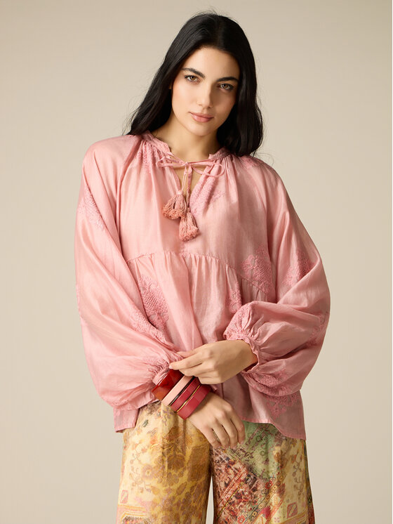 Oltre Oltre Blusa 2010J000775N006 Rosa Over Fit