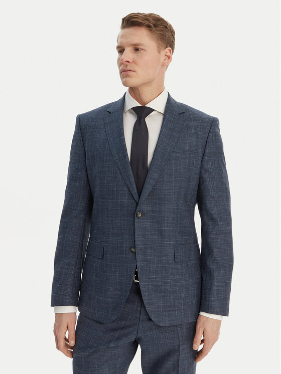 BOSS BOSS Garnitur H-Huge 50561829 Granatowy Slim Fit