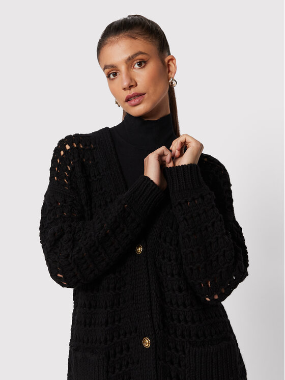 PINKO Pinko Kardigan Mimosa 1G18C6 A0AD Czarny Relaxed Fit