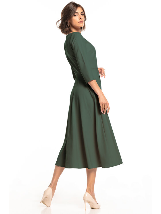 Tessita Tessita Sukienka codzienna T327 Khaki A-Line Fit
