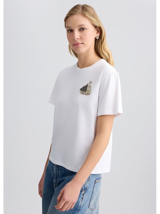Liu Jo Liu Jo T-shirt CA5371J6308M9371 Bianco Regular Fit