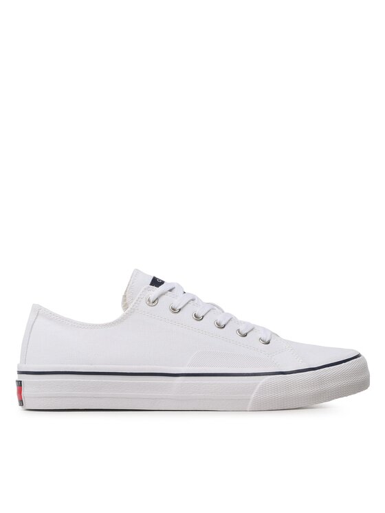 Tommy Jeans Tenis Superge Skate Canvas Ess EM0EM01175 Bela