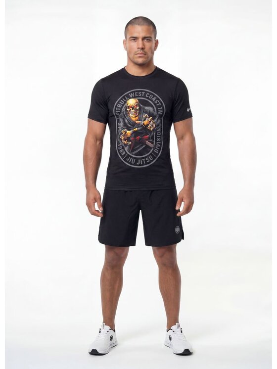 PITBULL PITBULL Koszulka techniczna JIU JITSU Czarny Regular Fit