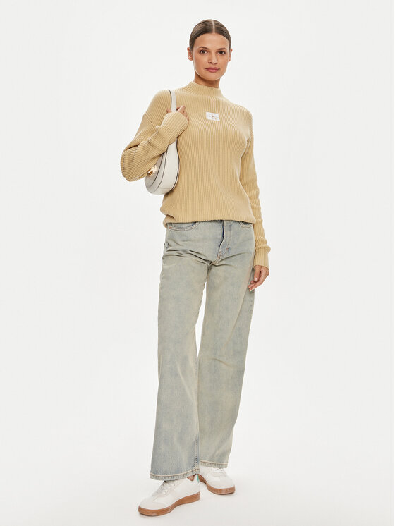 Calvin Klein Jeans Calvin Klein Jeans Sweter J20J223609 Beżowy Loose Fit