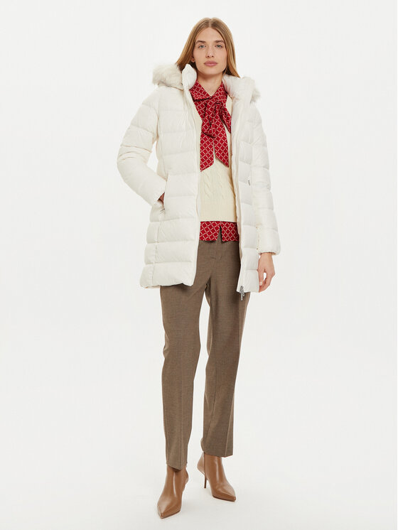 Tommy Hilfiger Tommy Hilfiger Пухено яке WW0WW43122 Екрю Regular Fit